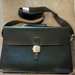 Vintage Alfred Dunhill Black Leather Briefcase